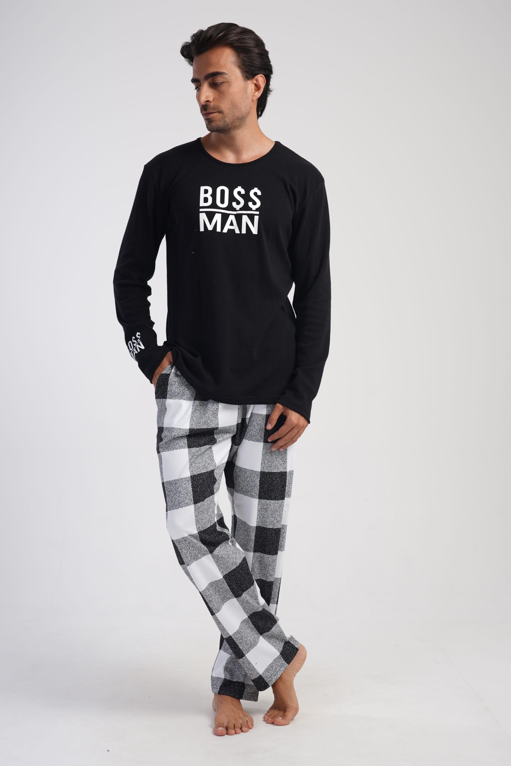 Pijama bumbac interlok Boss Man - imagine 3