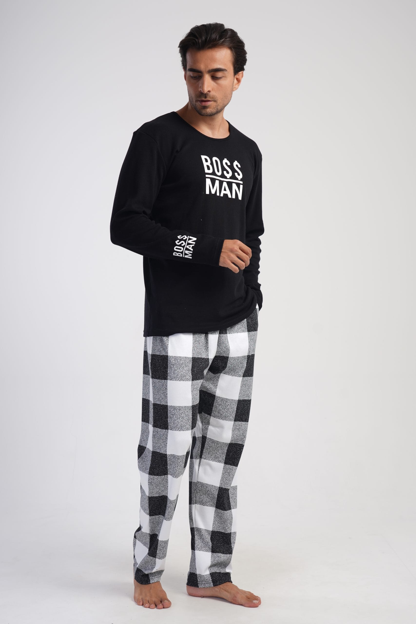 Pijama bumbac interlok Boss Man - imagine 4